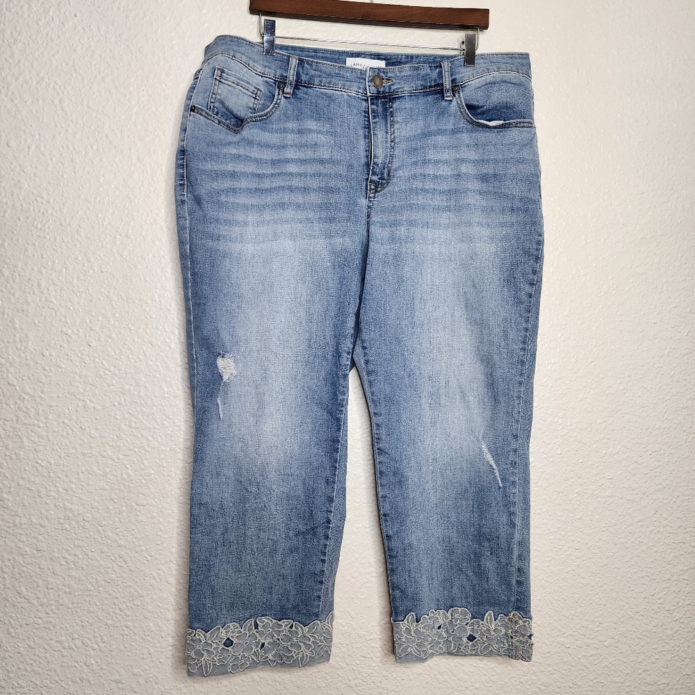 Lane Bryant Flex Magic Waistband High Rise Straight Leg Jeans Women's Size 18